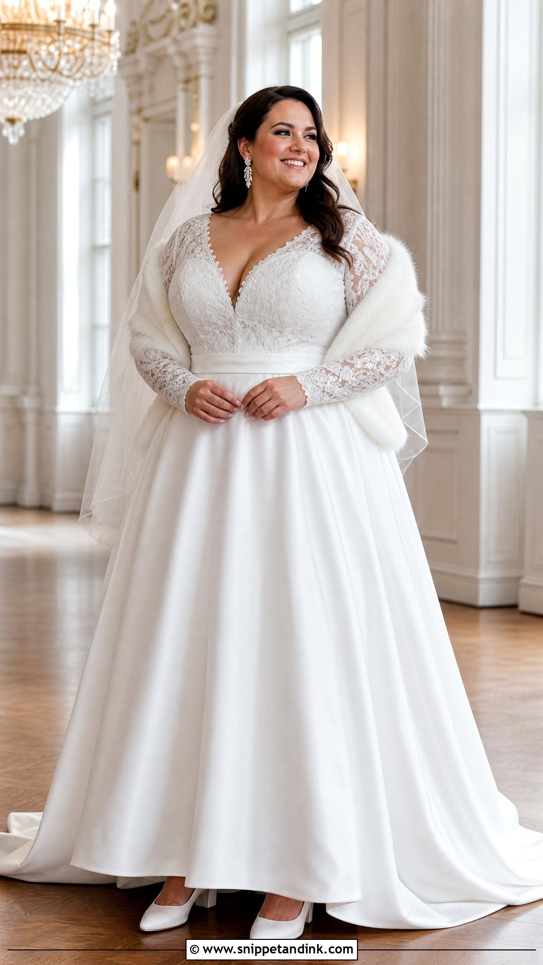Plus Size Winter Bride Dress - Snippet and Ink - 20 Winter Bride Dress Ideas