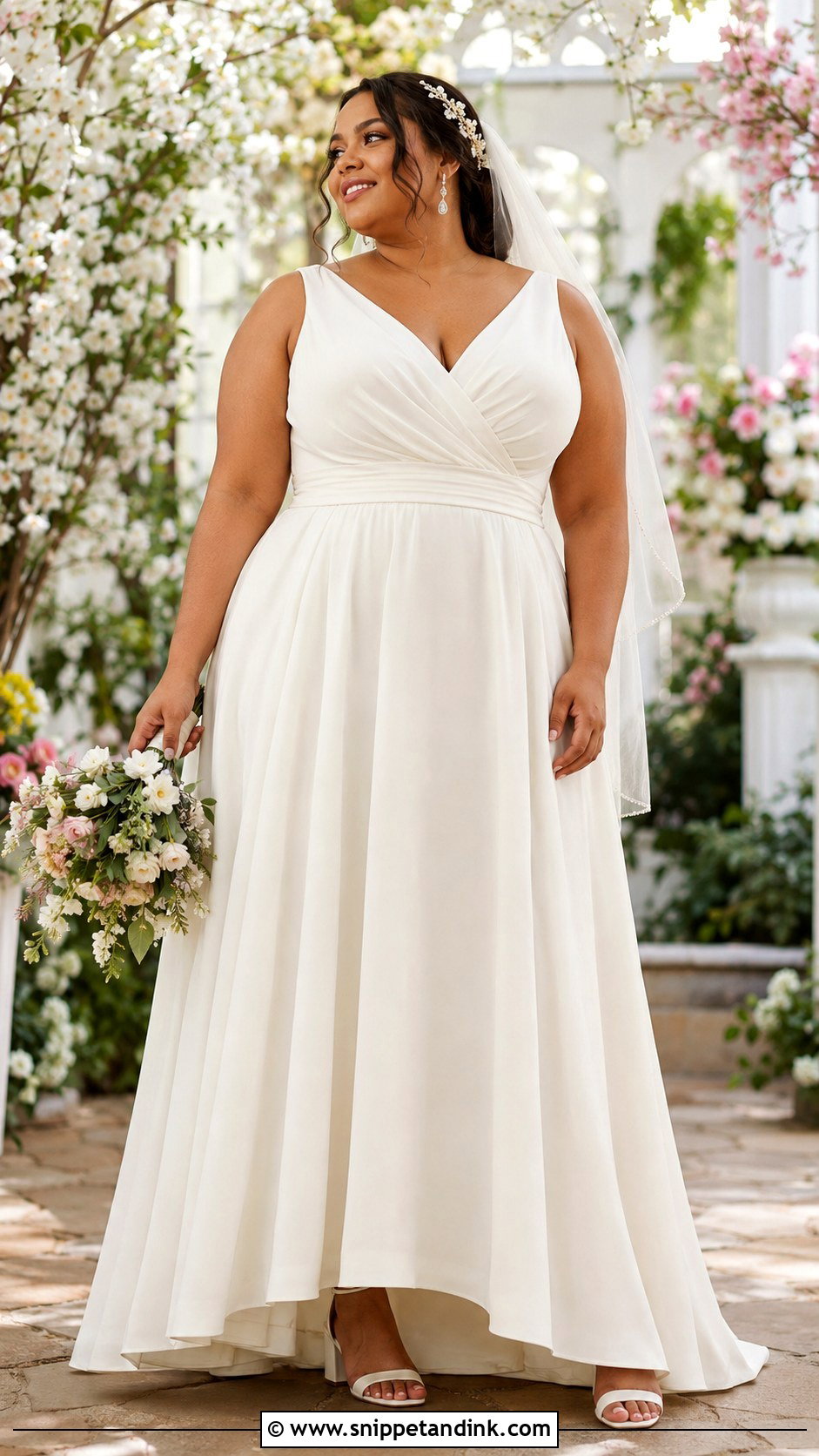 Plus Size Wrap Bodice April Wedding Dress - Snippet and Ink - 20 April Wedding Dress Ideas