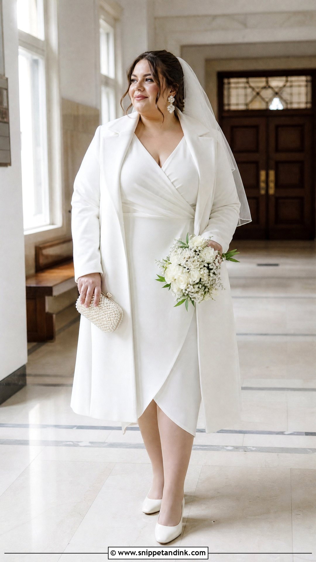 Plus Size Wrap Civil Wedding Dress - Snippet and Ink - 20 Winter Civil Wedding Dress Ideas