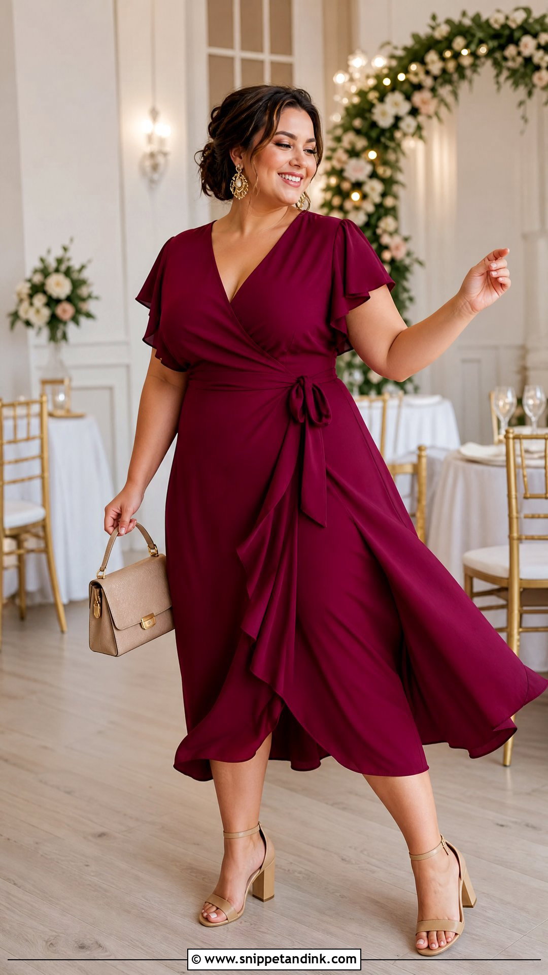 Plus Size Wrap Dress Wedding Dance Outfit - Snippet and Ink - 20 Wedding Dance Outfit Ideas