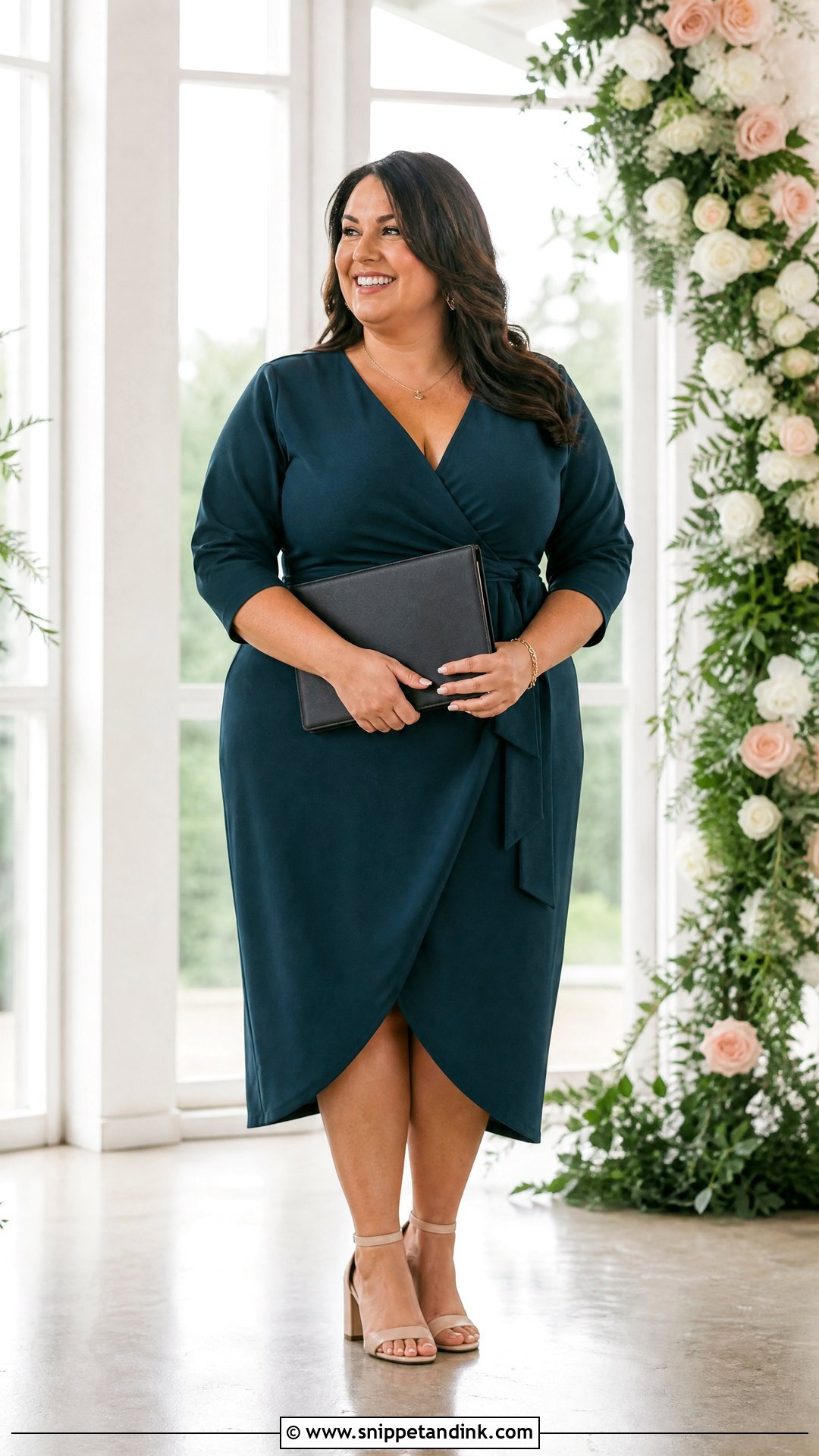Plus Size Wrap Dress Wedding Officiant Attire - Snippet and Ink - 25 Wedding Officiant Attire Ideas