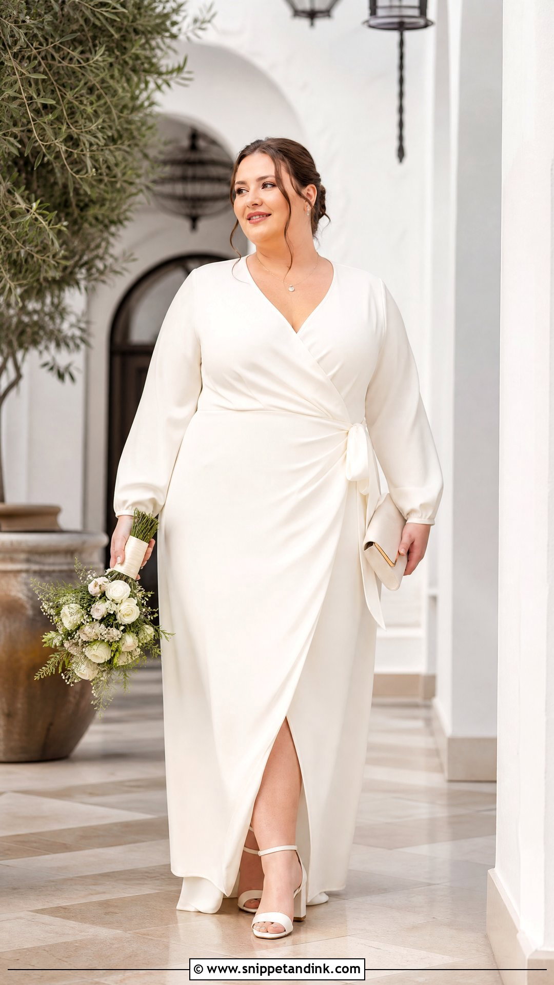 Plus Size Wrap Elopement Dress - Snippet and Ink - 20 Plus Size Elopement Dress Ideas