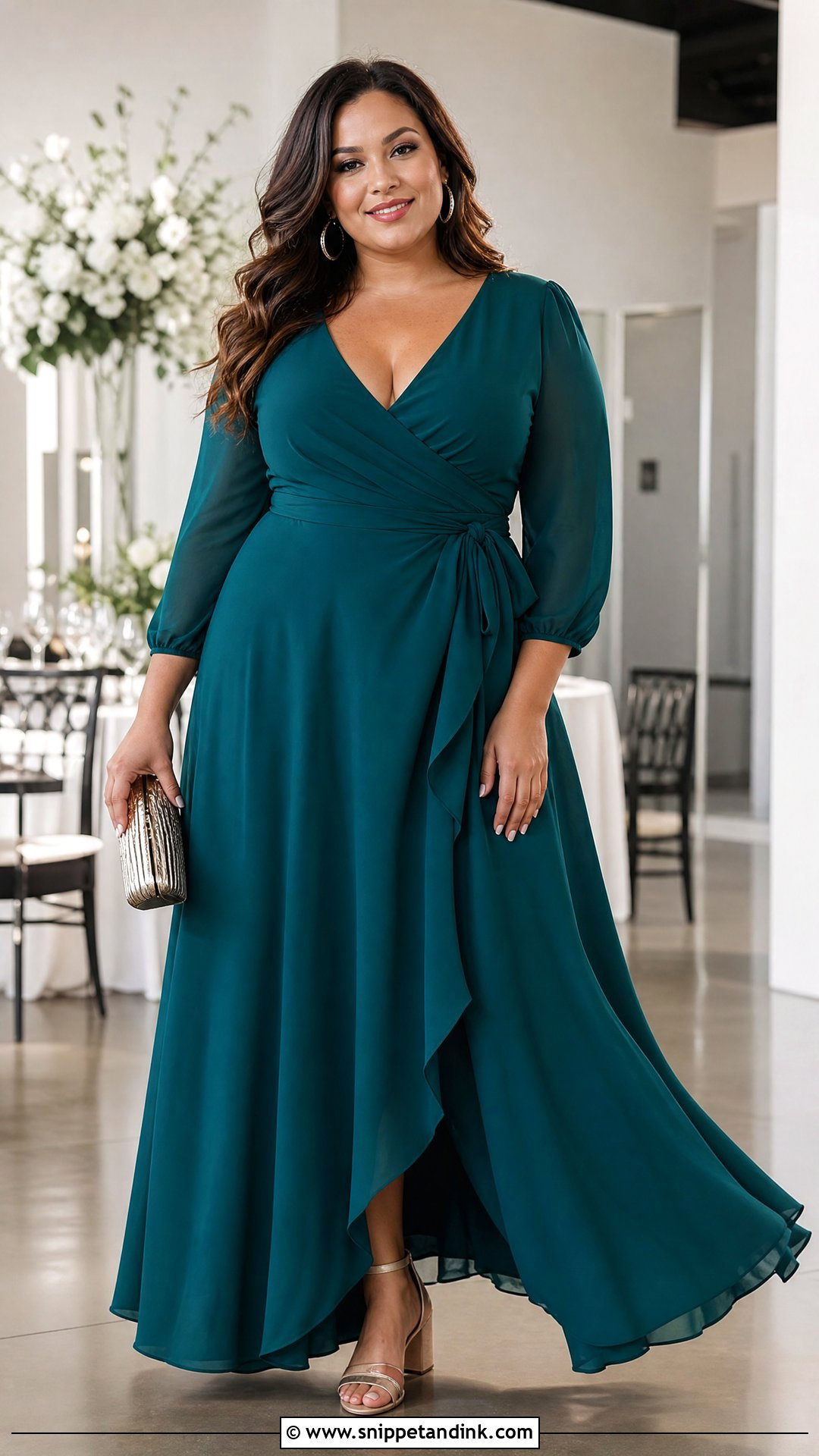 Plus Size Wrap Flair Gown Outfit - Snippet and Ink - 20 Flair Gown Ideas