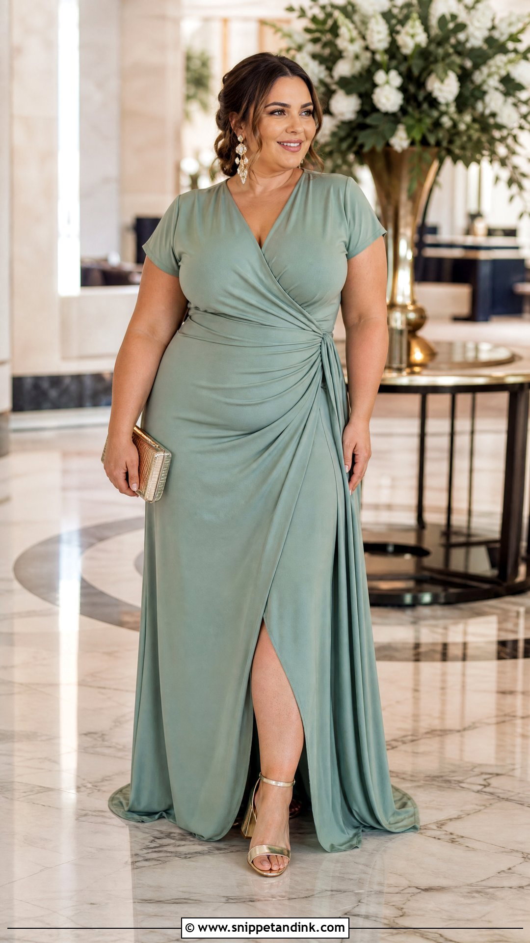 Plus Size Wrap Ruched Gown - Snippet and Ink - 20 Ruched Gown Ideas