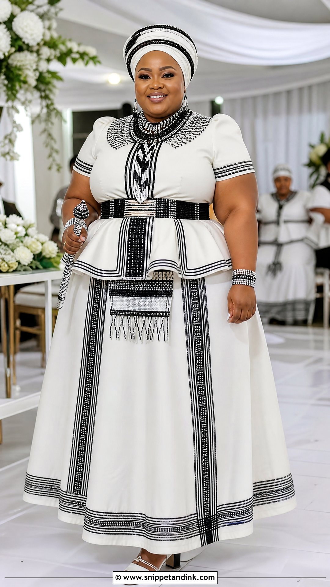 Plus Size Xhosa Bride Umbhaco Outfit - Snippet and Ink - 20 Xhosa Bride Traditional Attire Ideas
