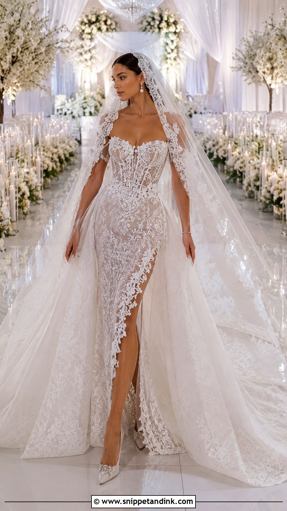 Pnina Tornai Cathedral Train Wedding Dress - Snippet and Ink - 30 Pnina Tornai Wedding Dress Ideas