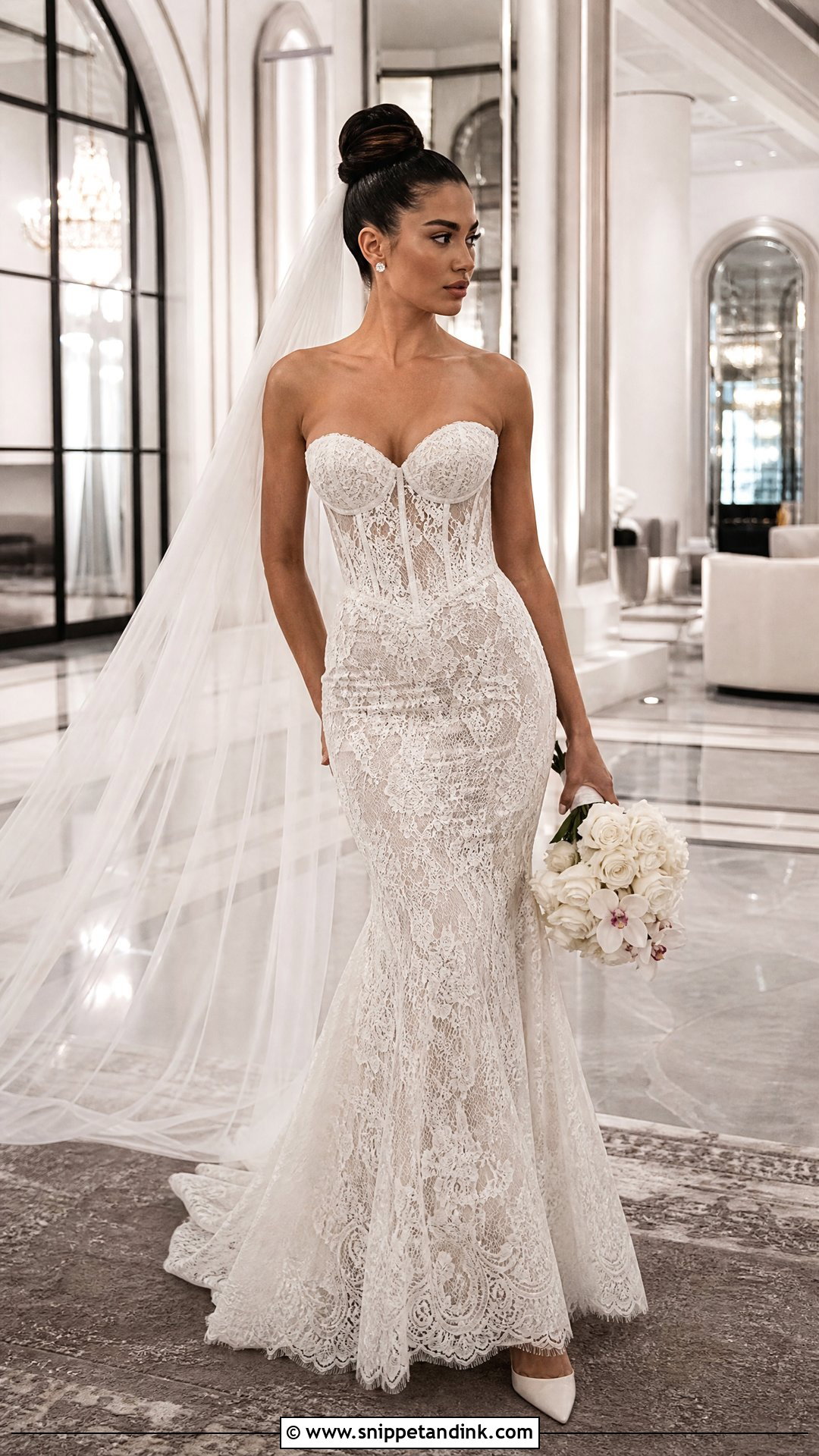 Pnina Tornai Corset Lace Mermaid Wedding Dress - Snippet and Ink - 20 Panina Torne Wedding Dress Ideas