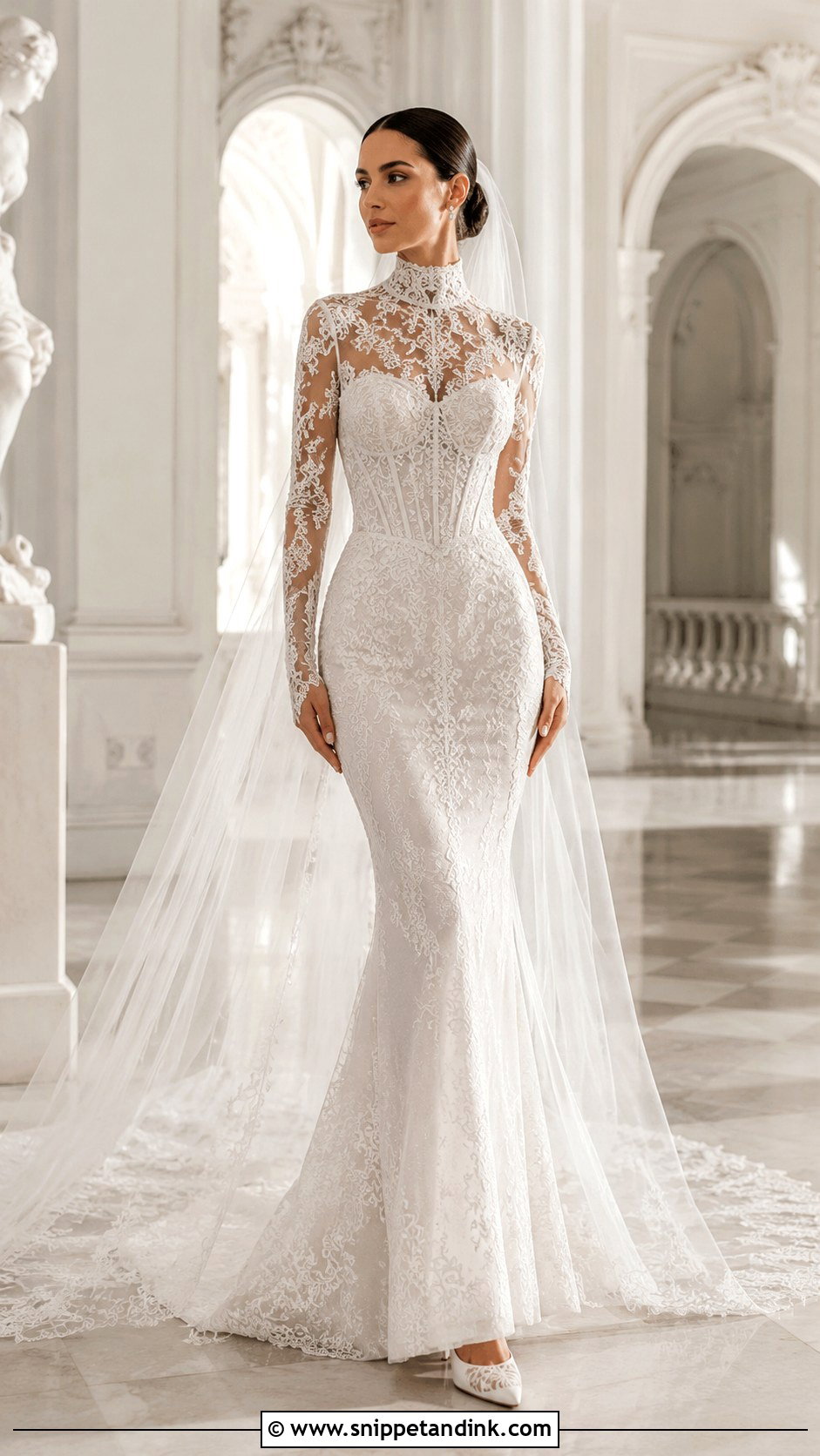 Pnina Tornai High Neck Wedding Dress - Snippet and Ink - 30 Pnina Tornai Wedding Dress Ideas