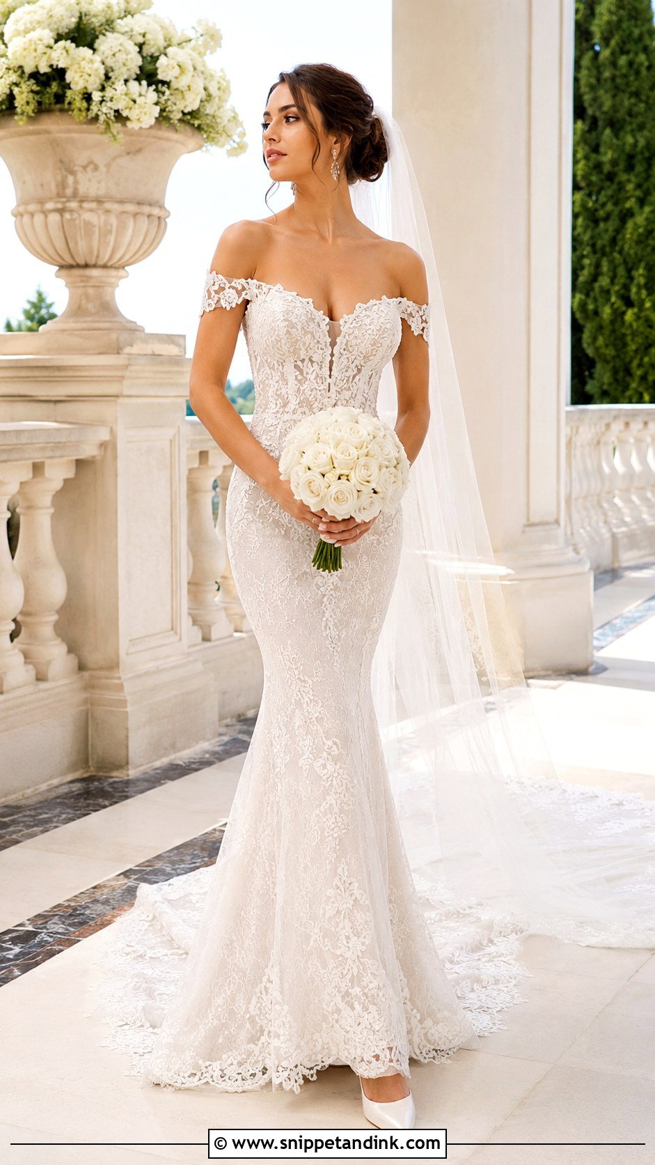 Pnina Tornai Off The Shoulder Wedding Dress - Snippet and Ink - 30 Pnina Tornai Wedding Dress Ideas