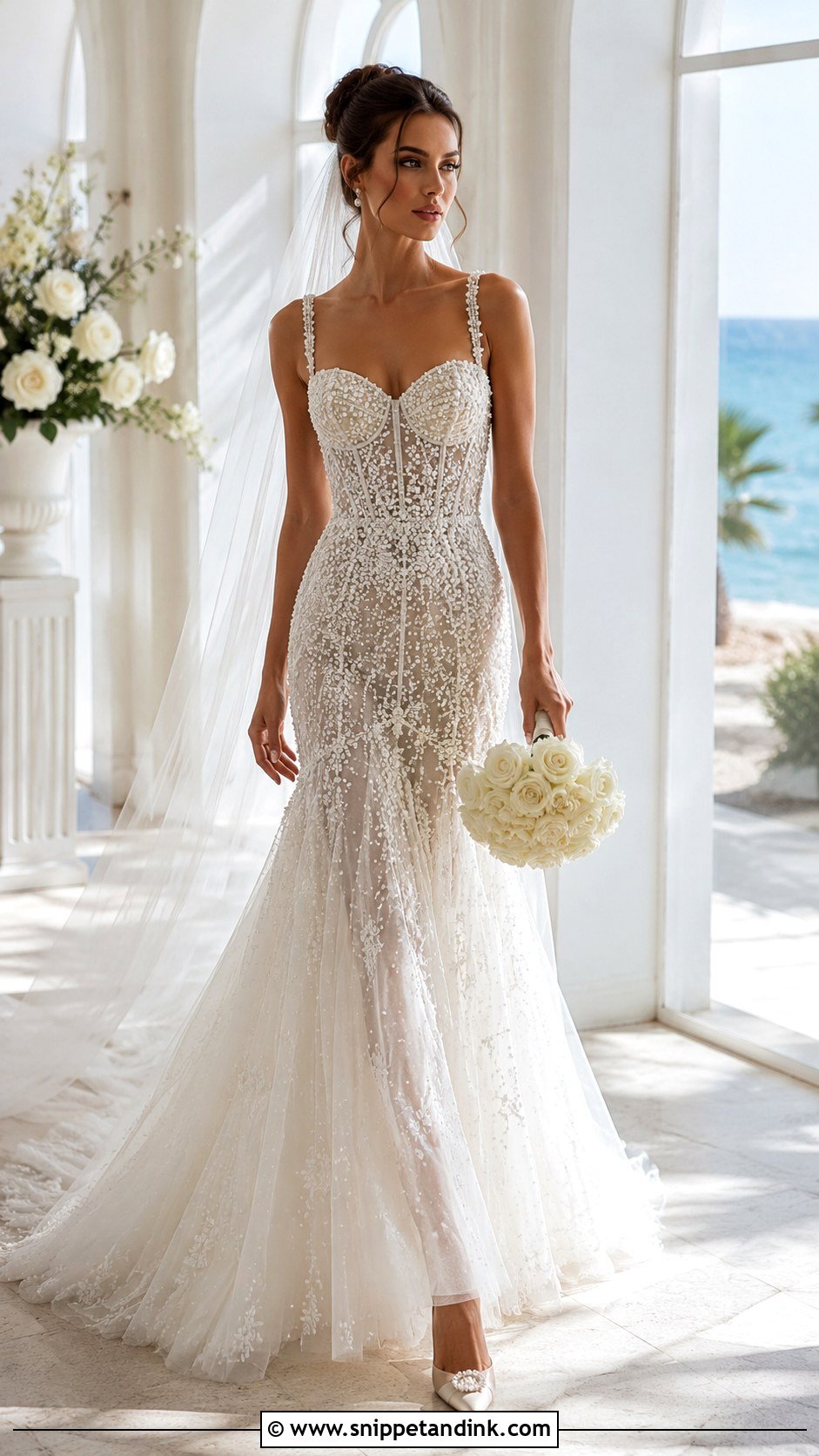 Pnina Tornai Pearl Wedding Dress - Snippet and Ink - 30 Pnina Tornai Wedding Dress Ideas