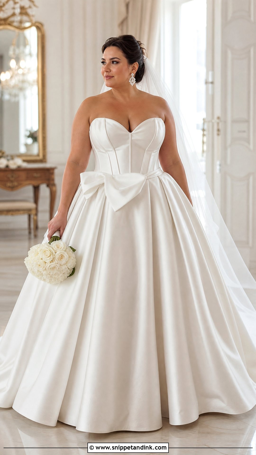 Pnina Tornai Plus Size Satin Ball Gown Wedding Dress - Snippet and Ink - 20 Panina Torne Wedding Dress Ideas