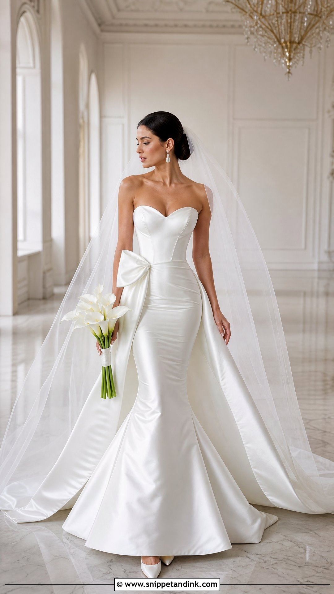 Pnina Tornai Strapless Satin Mermaid Wedding Dress - Snippet and Ink - 20 Panina Torne Wedding Dress Ideas