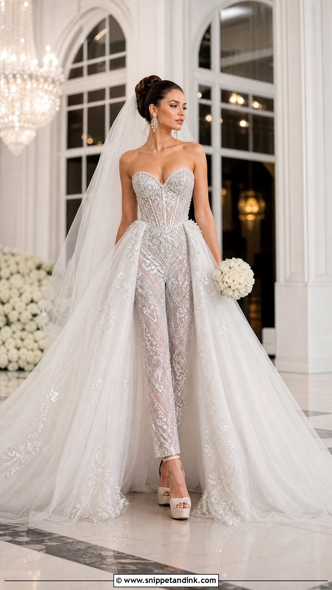 Pnina Tornai Wedding Dress With Detachable Overskirt - Snippet and Ink - 20 Panina Torne Wedding Dress Ideas