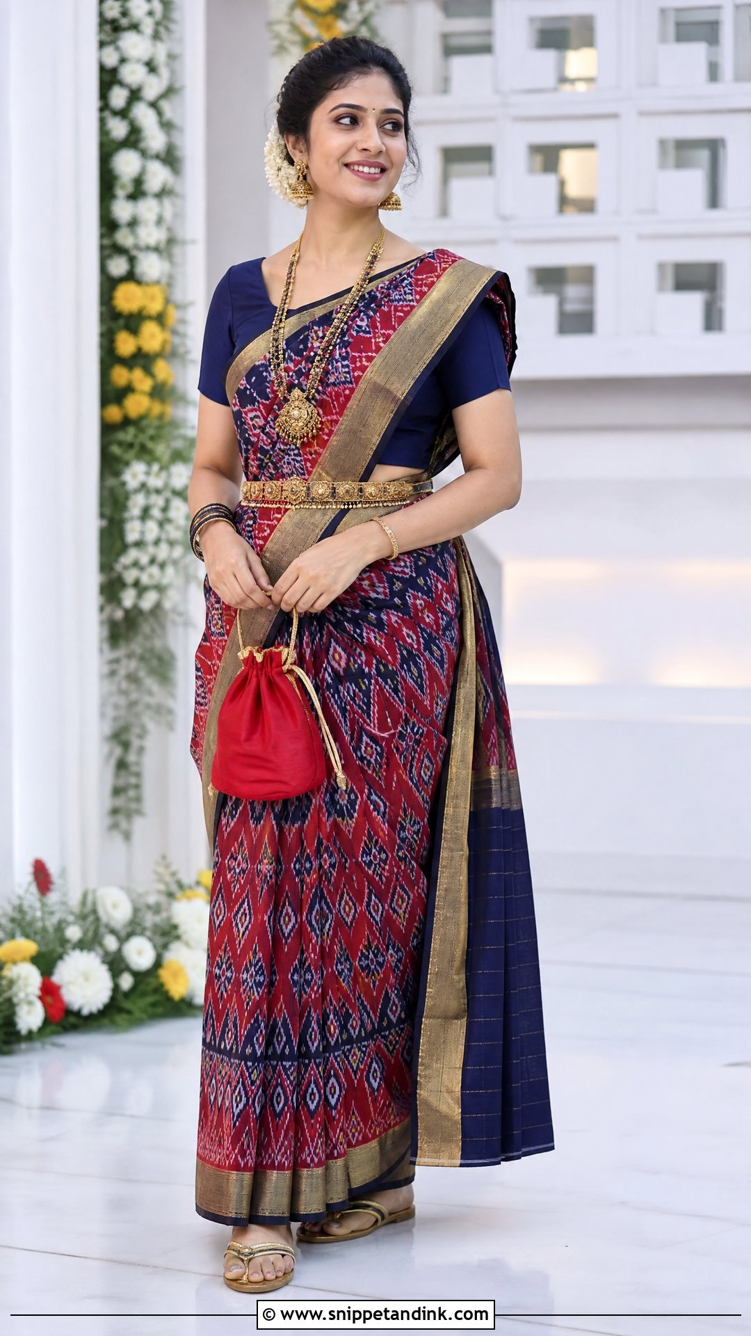 Pochampally Ikat Bridal Saree - Snippet and Ink - 20 South Indian Bridal Outfits