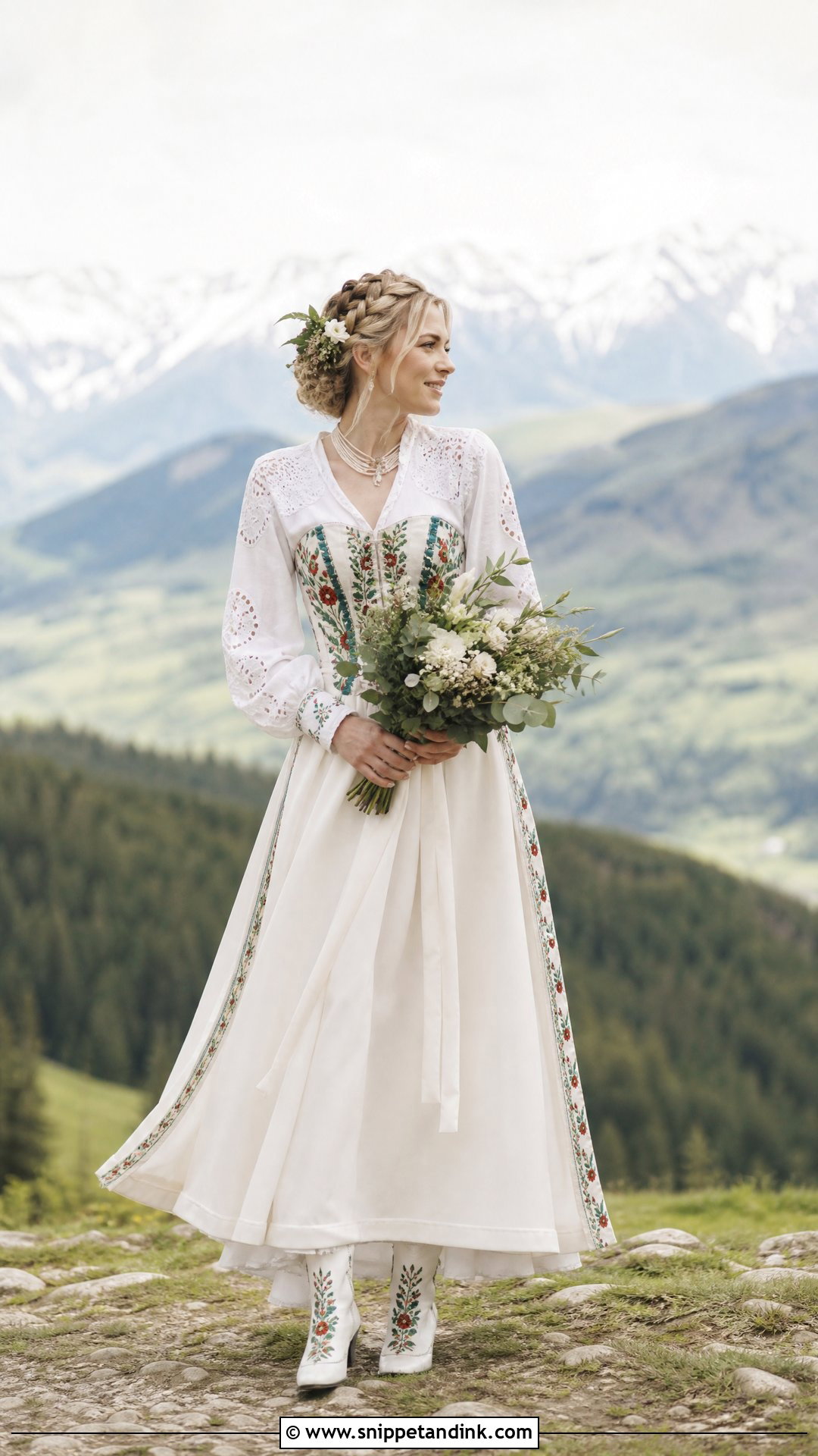 Podhale Polish Wedding Dress With Corset Bodice - Snippet and Ink - 20 Polish Wedding Dress Ideas