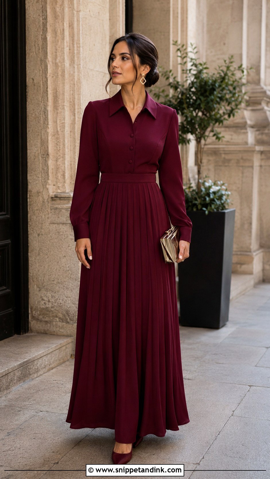 Pointed Collar Gown - Snippet and Ink - 20 Collar Gown Design Ideas