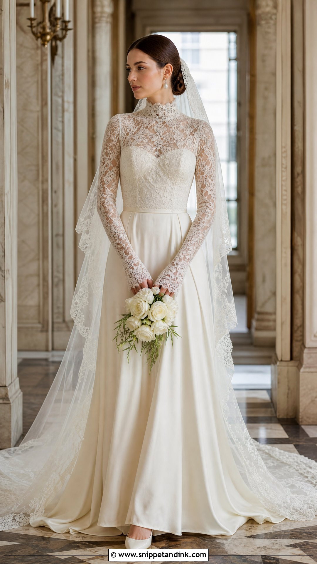 Pointed Lace Sleeve Vintage Wedding Dress - Snippet and Ink - 20 Vintage Wedding Dress Sleeves
