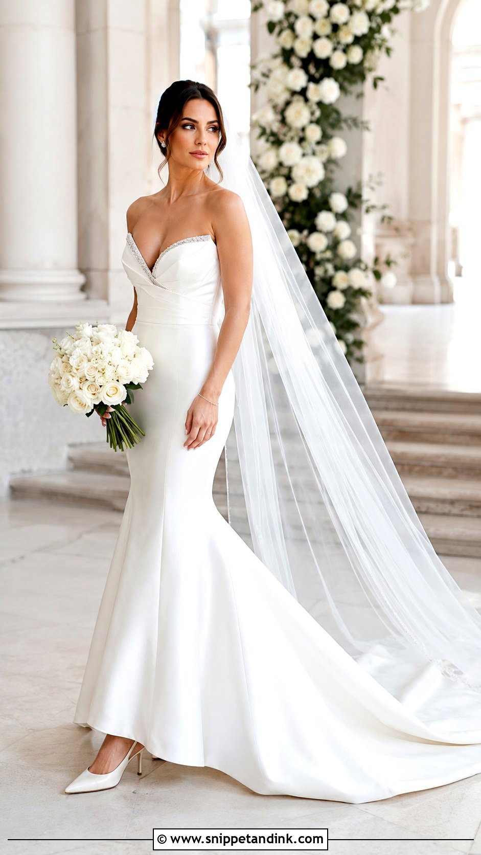 Pointed Wedding Heels With Mermaid Gown - Snippet and Ink - 20 Aesthetic Wedding Heels Ideas