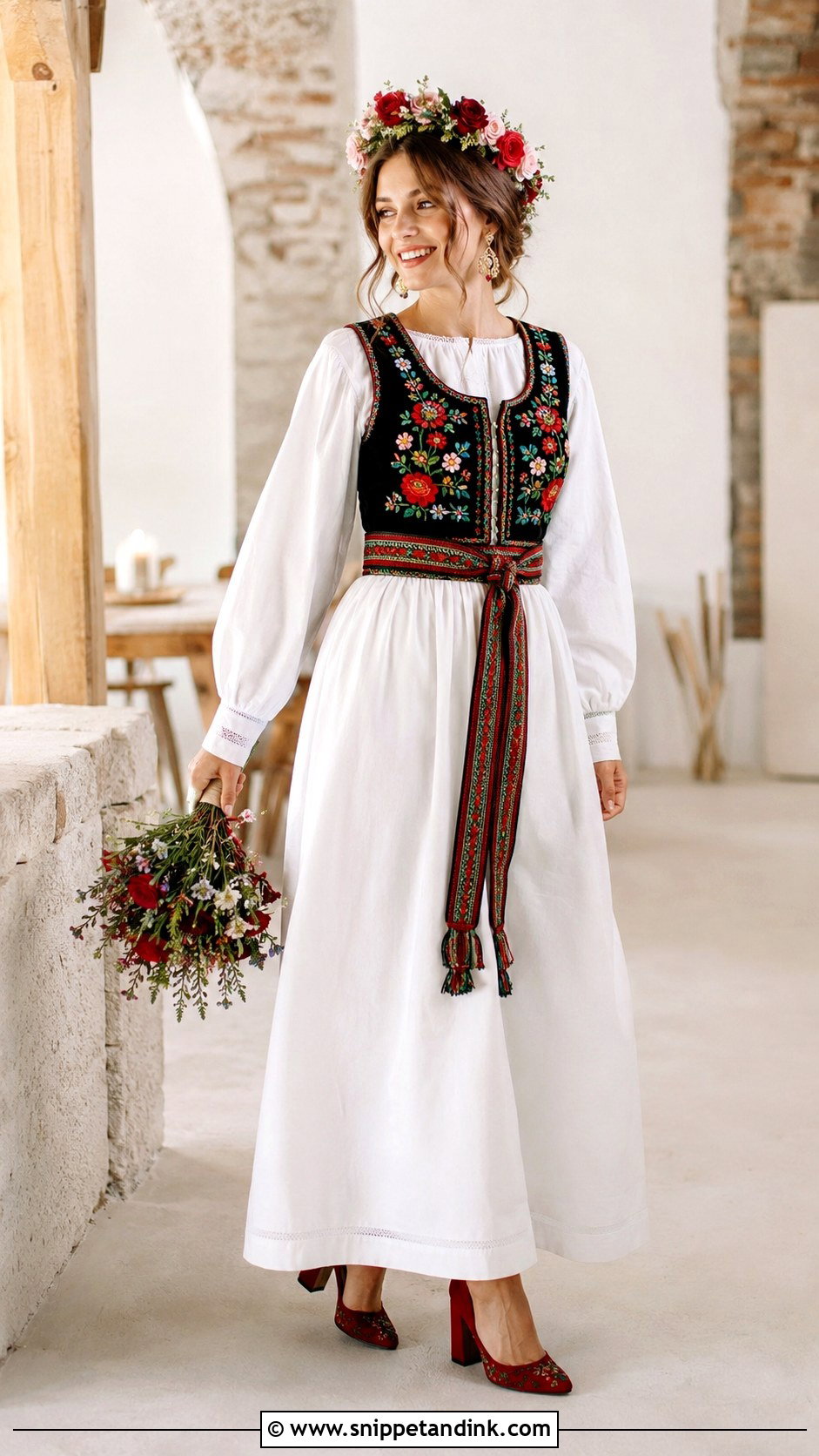 Polish Folk Vest Wedding Dress - Snippet and Ink - 20 Slavic Wedding Dress Ideas
