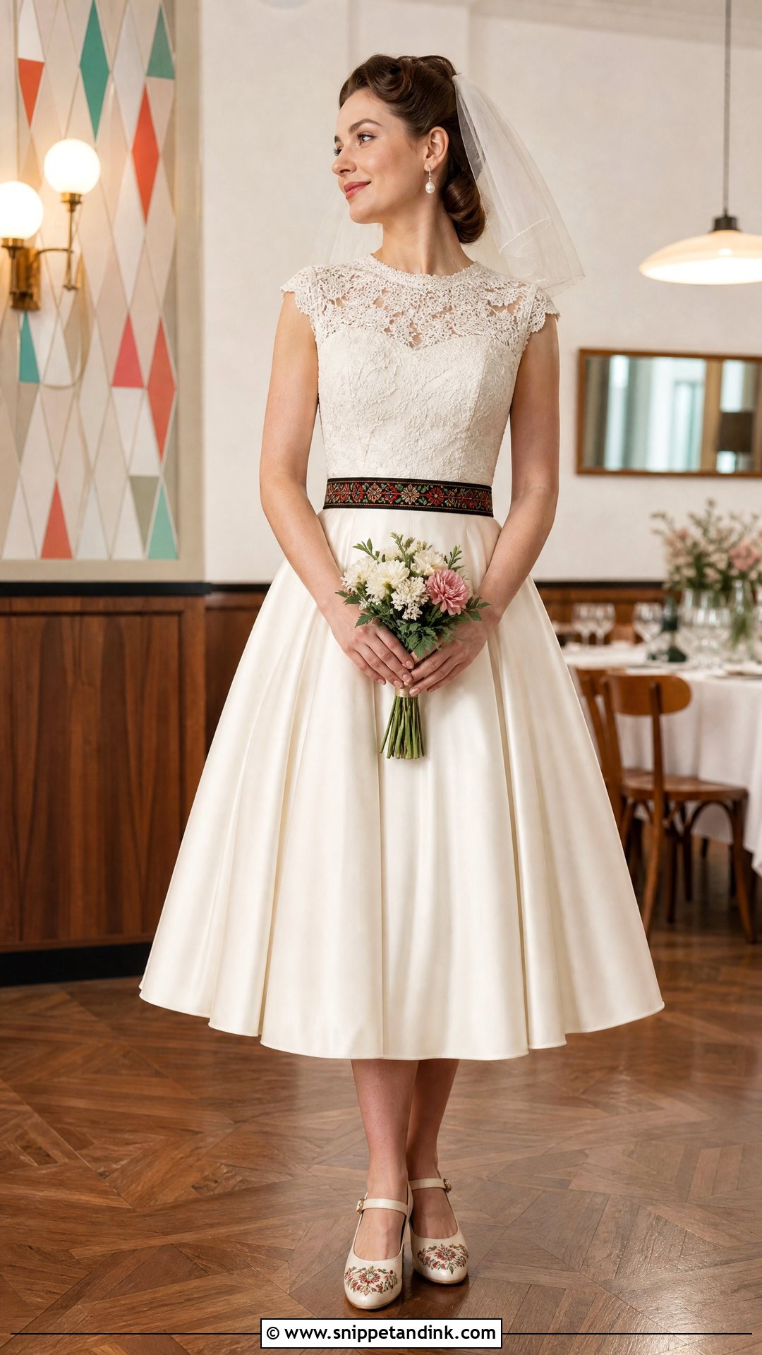 Polish Vintage Wedding Dress With Tea Length Skirt - Snippet and Ink - 20 Polish Wedding Dress Ideas