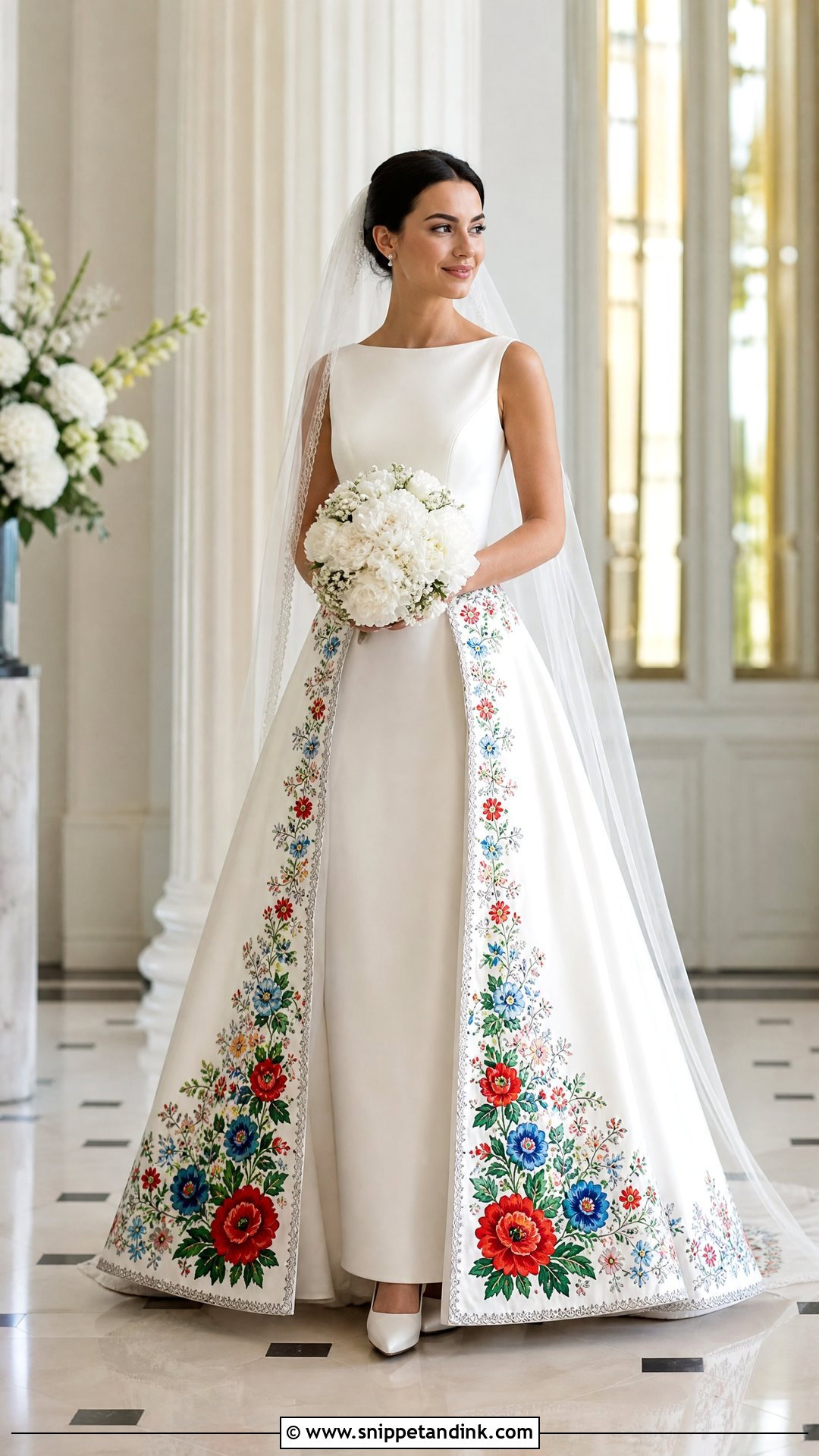 Polish Wedding Dress With Detachable Folk Overskirt - Snippet and Ink - 20 Polish Wedding Dress Ideas