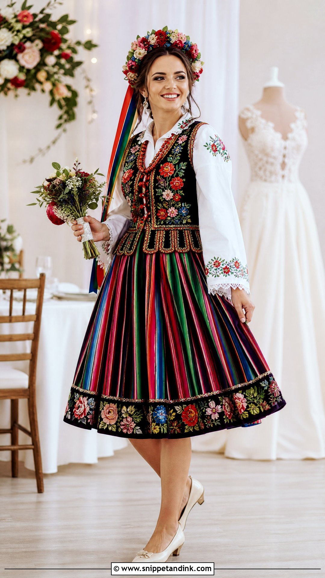 Polish Wedding Dress With Folk Reception Outfit - Snippet and Ink - 20 Polish Wedding Dress Ideas