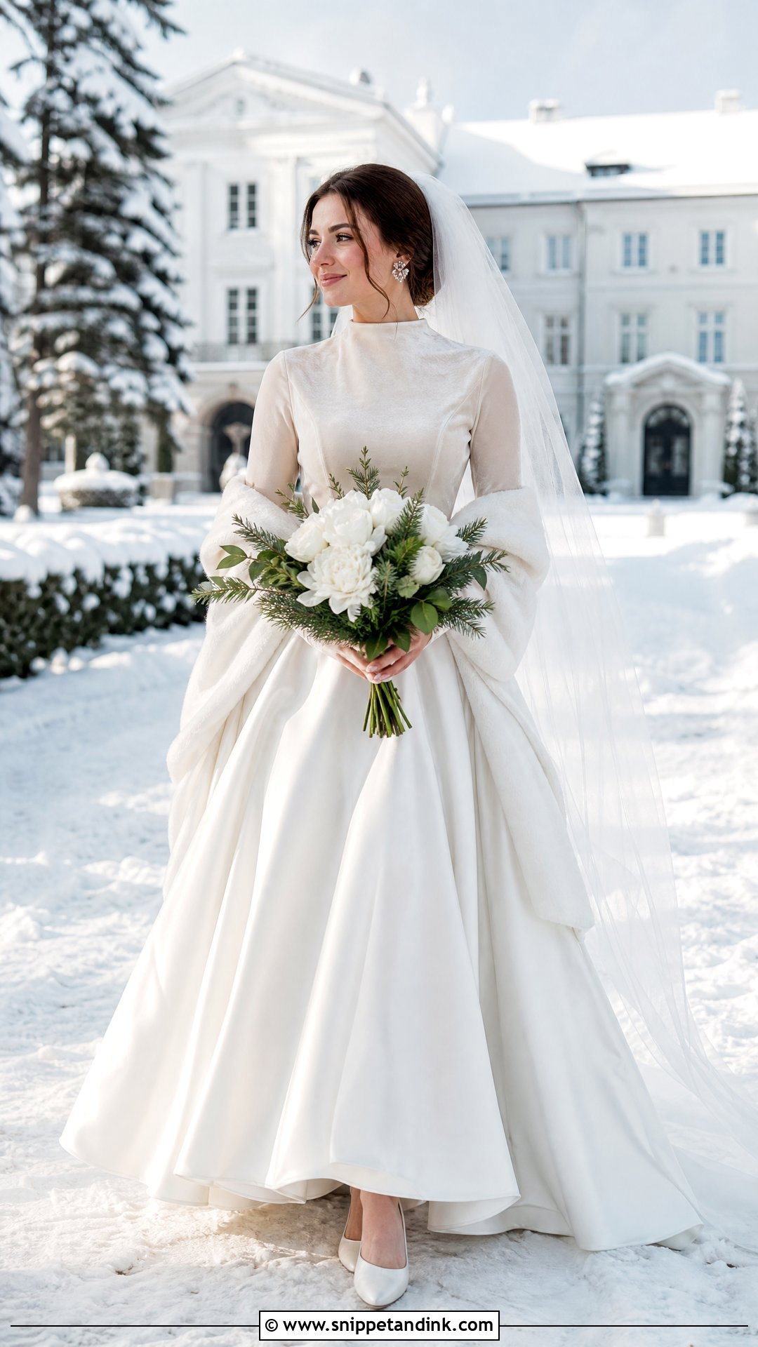 Polish Winter Wedding Dress With Velvet Bodice - Snippet and Ink - 20 Polish Wedding Dress Ideas