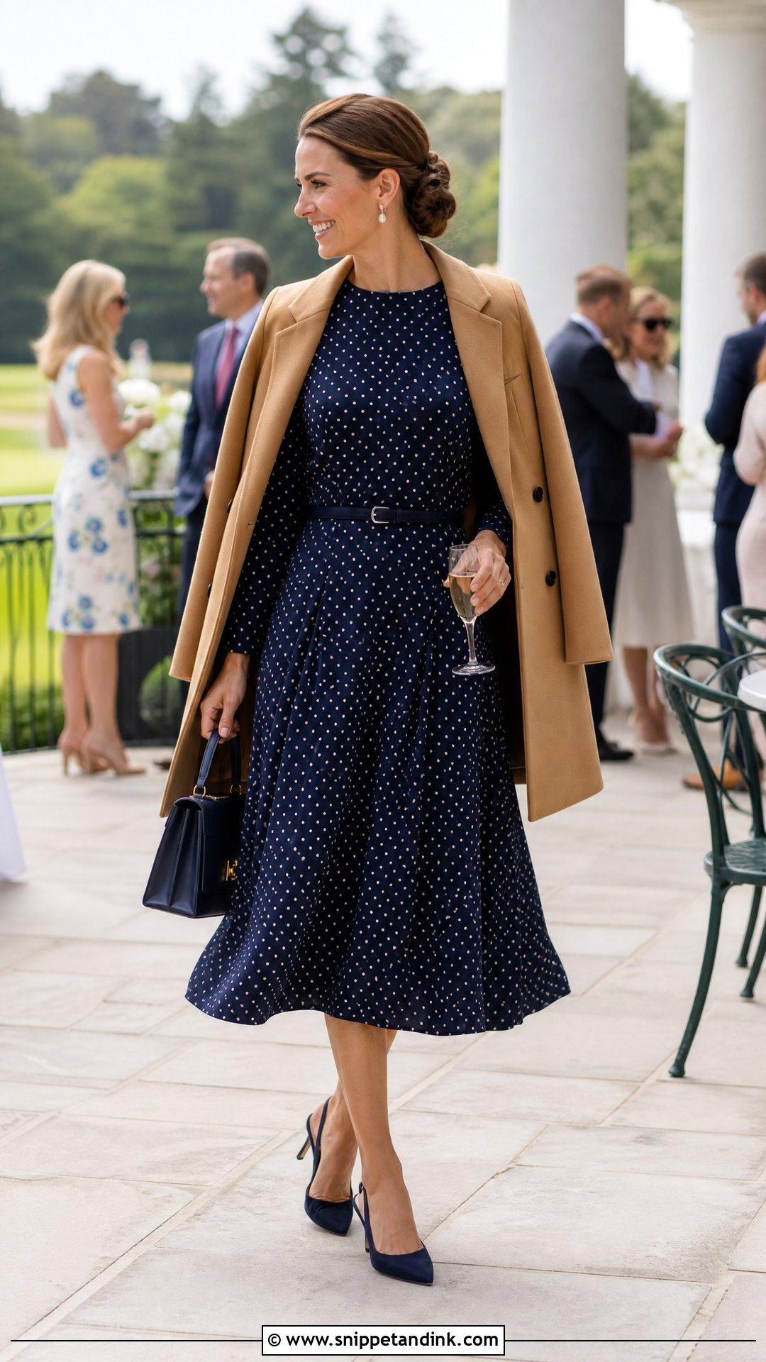 Polka Dot Midi Dress Wedding Outfit - Snippet and Ink - 20 Old Money Outfits for Wedding