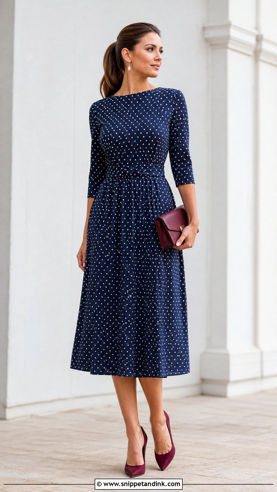 Polka Dot Midi Holy Matrimony Dress - Snippet and Ink - 25 Holy Matrimony Dress Ideas