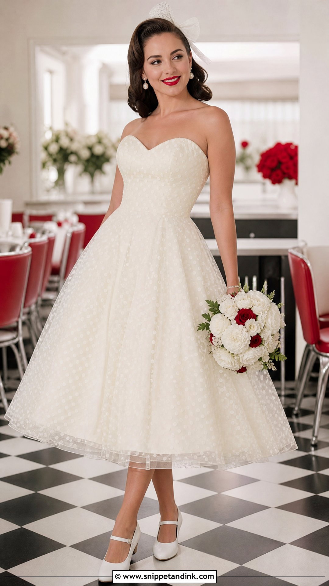 Polka Dot Pin Up Wedding Dress - Snippet and Ink - 20 Pin Up Wedding Dress Ideas