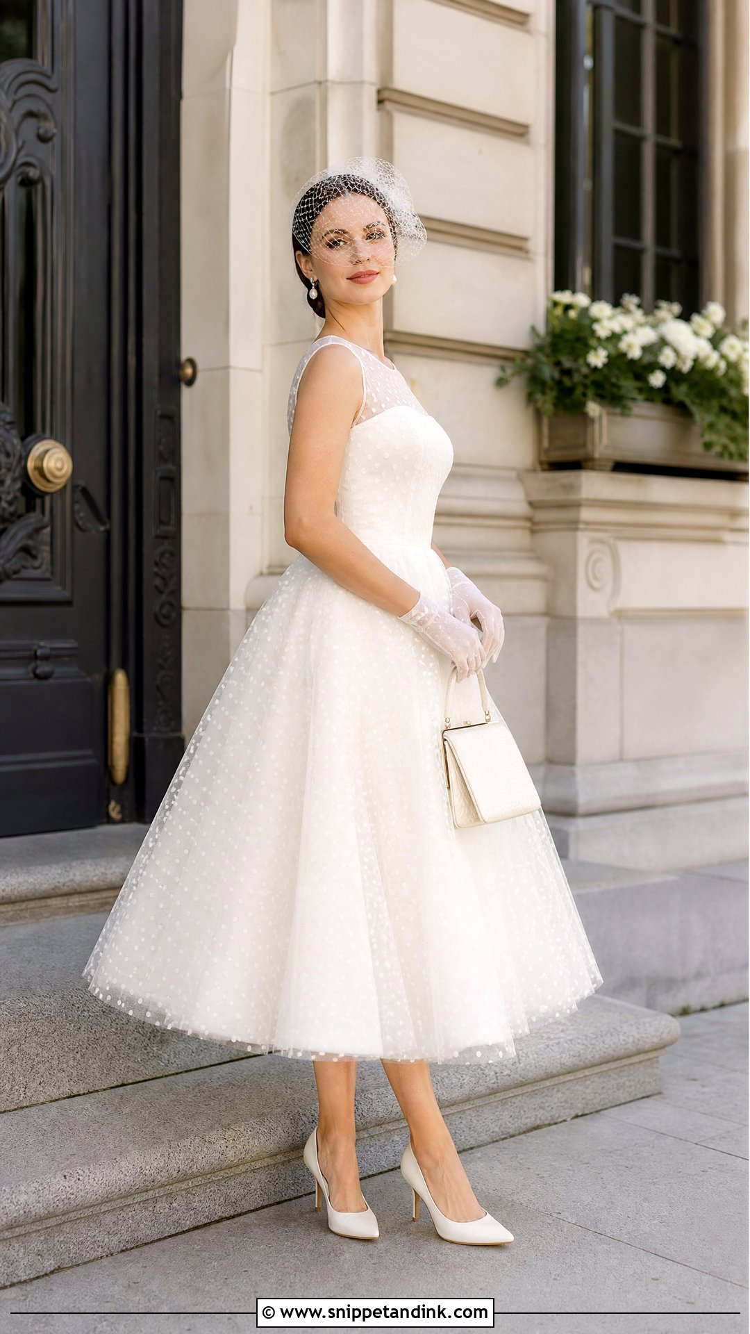 Polka Dot Tea Length Wedding Dress - Snippet and Ink - 20 Unique Nontraditional Wedding Dresses