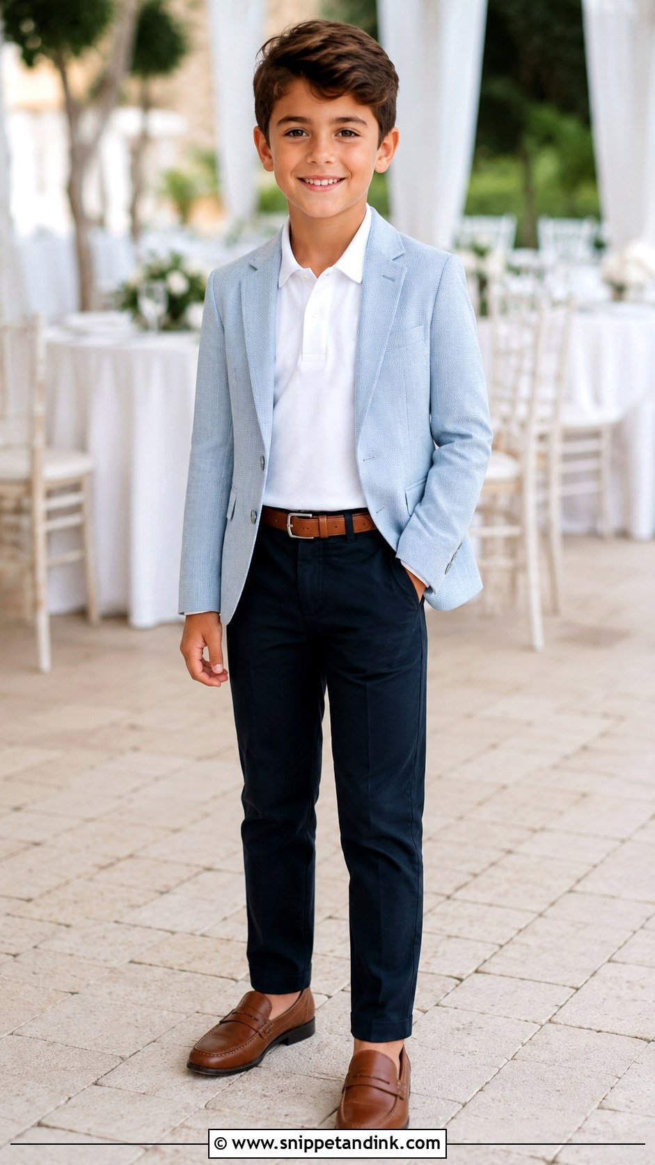Polo And Dress Pants Little Boy Wedding Outfit - Snippet and Ink - 20 Little Boy Wedding Outfit Ideas