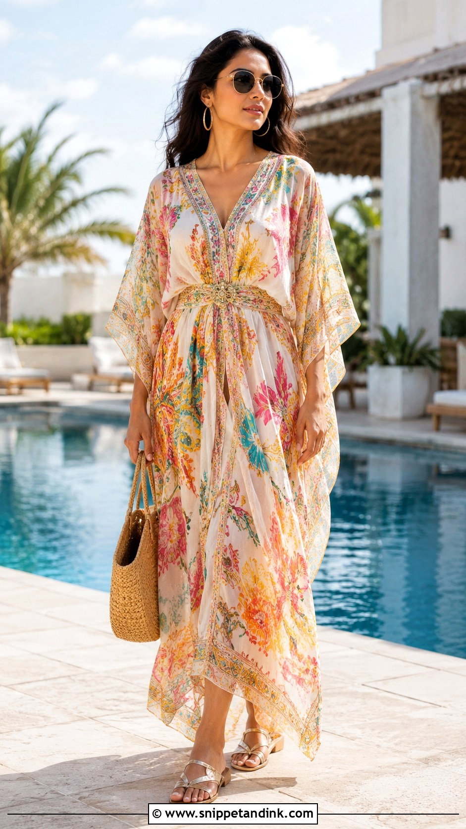 Poolside Wedding Kaftan Dress - Snippet and Ink - 25 Wedding Function Dresses