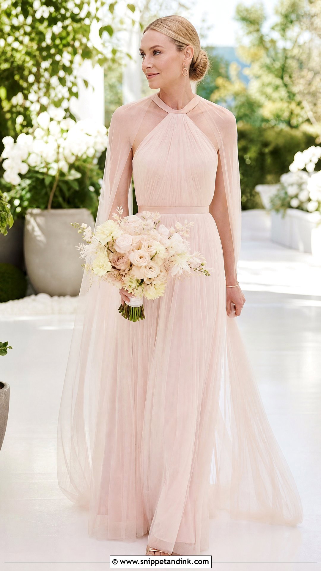 Portia De Rossi Blush Wedding Dress - Snippet and Ink - 20 Celeb Wedding Dress Ideas