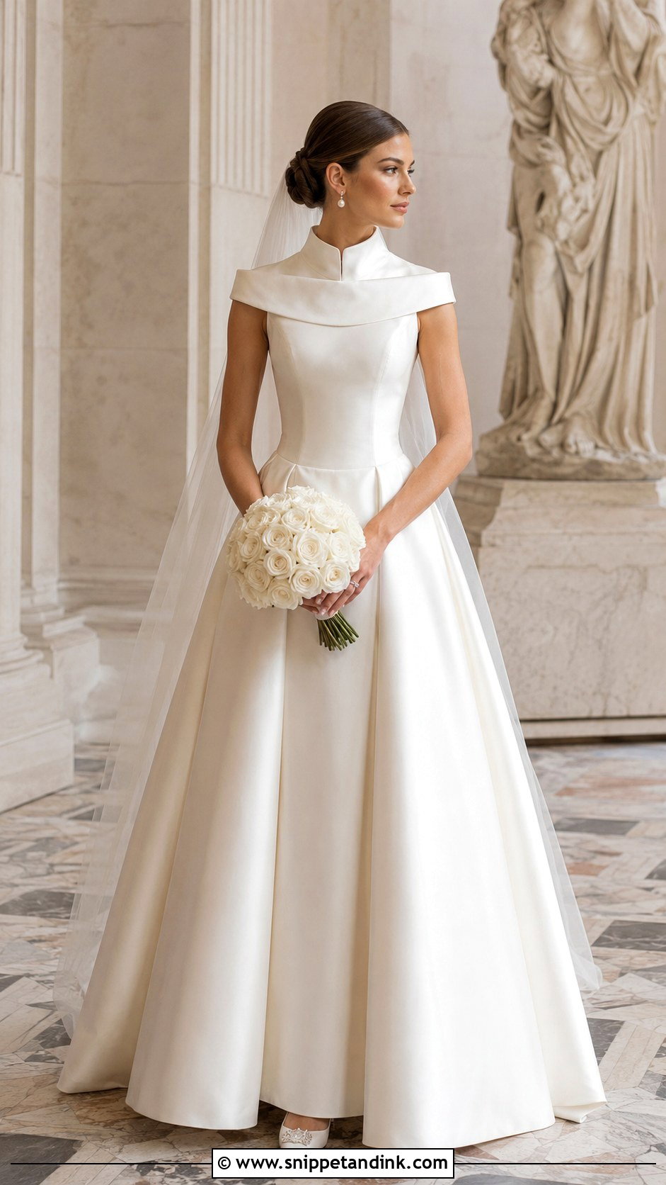 Portrait Collar Wedding Dress - Snippet and Ink - 20 Classic Timeless Wedding Dresses