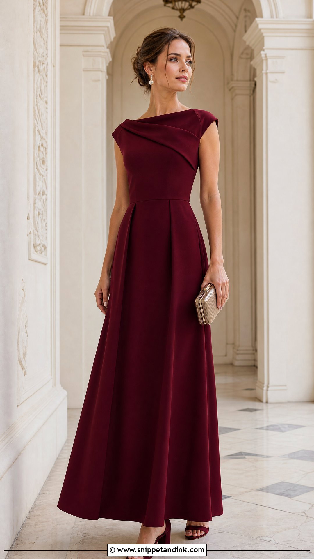 Portrait Neckline Principal Sponsor Gown - Snippet and Ink - 20 Principal Sponsor Gown Style Ideas