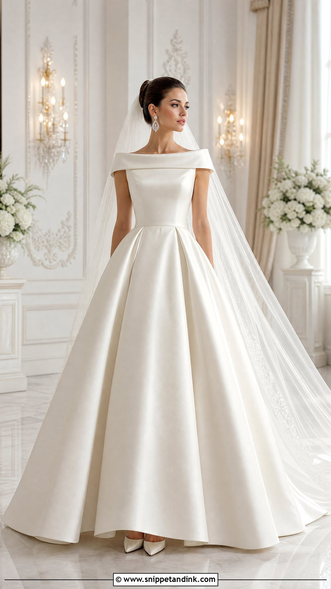 Portrait Neckline Wedding Dress - Snippet and Ink - 20 Wedding Dresses Neckline