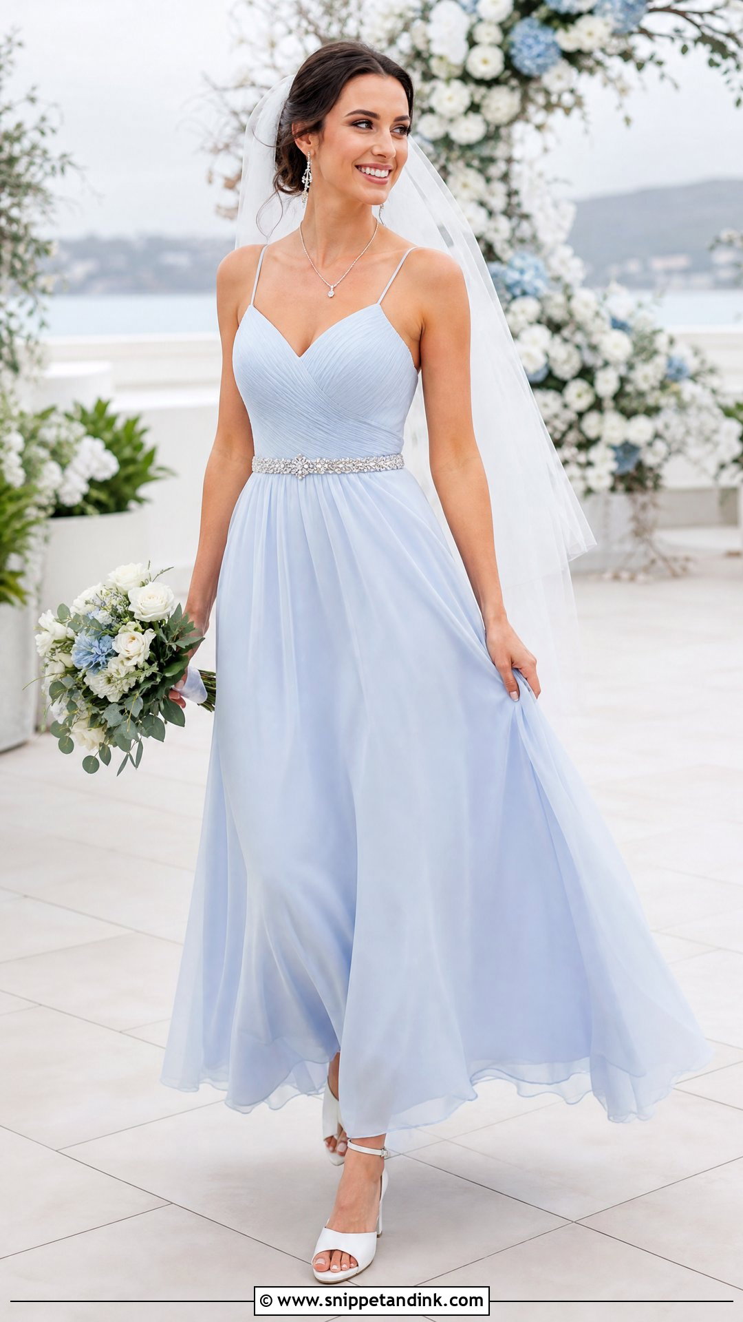Powder Blue A Line Wedding Dress - Snippet and Ink - 25 Pastel Wedding Dress Ideas