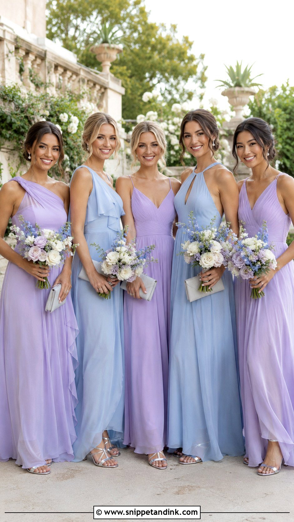 Powder Blue And Lilac Bridal Party Dresses - Snippet and Ink - 20 Bridal Party Dresses Color Schemes
