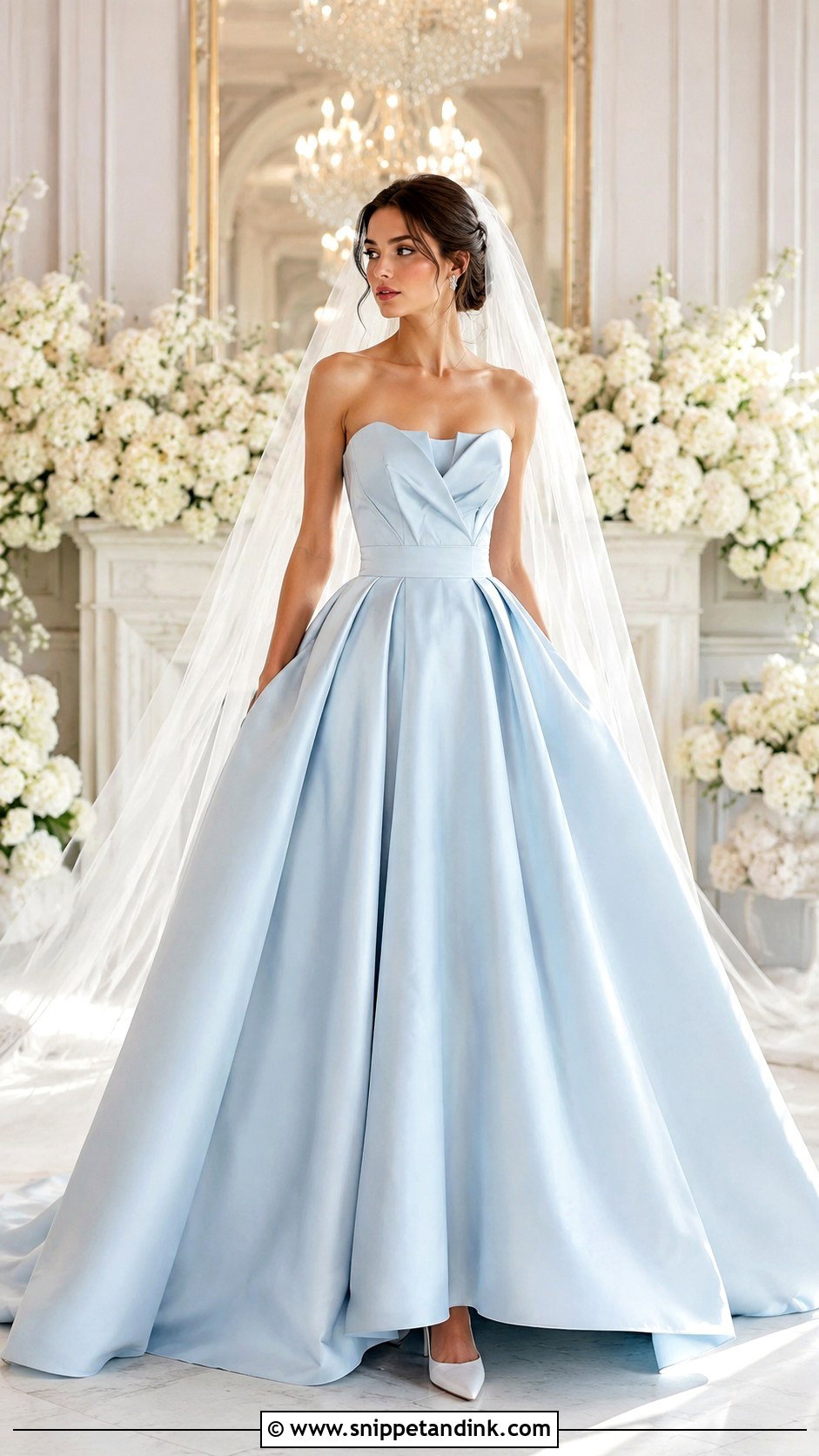 Powder Blue Ball Gown Wedding Dress - Snippet and Ink - 25 Blue Wedding Dresses
