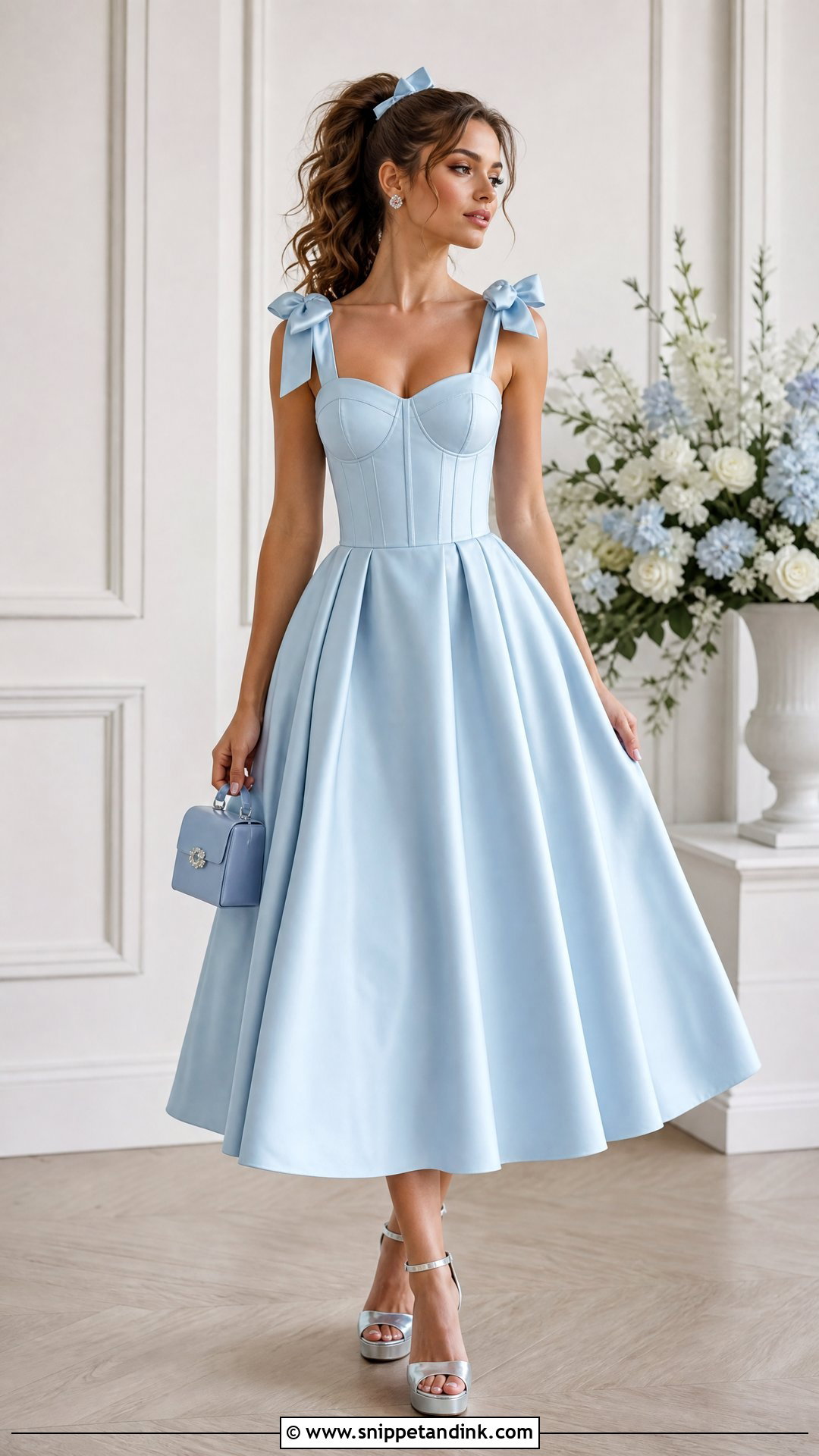 Powder Blue Bow Princess Corset Dress - Snippet and Ink - 20 Princess Dress Corset Ideas