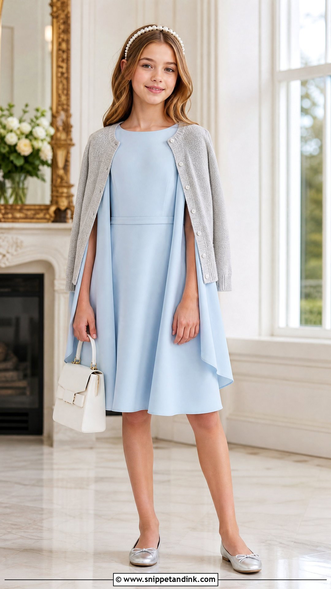 Powder Blue Cape Sleeve Wedding Dress - Snippet and Ink - 20 Dress for Girls 10 12 Wedding Ideas