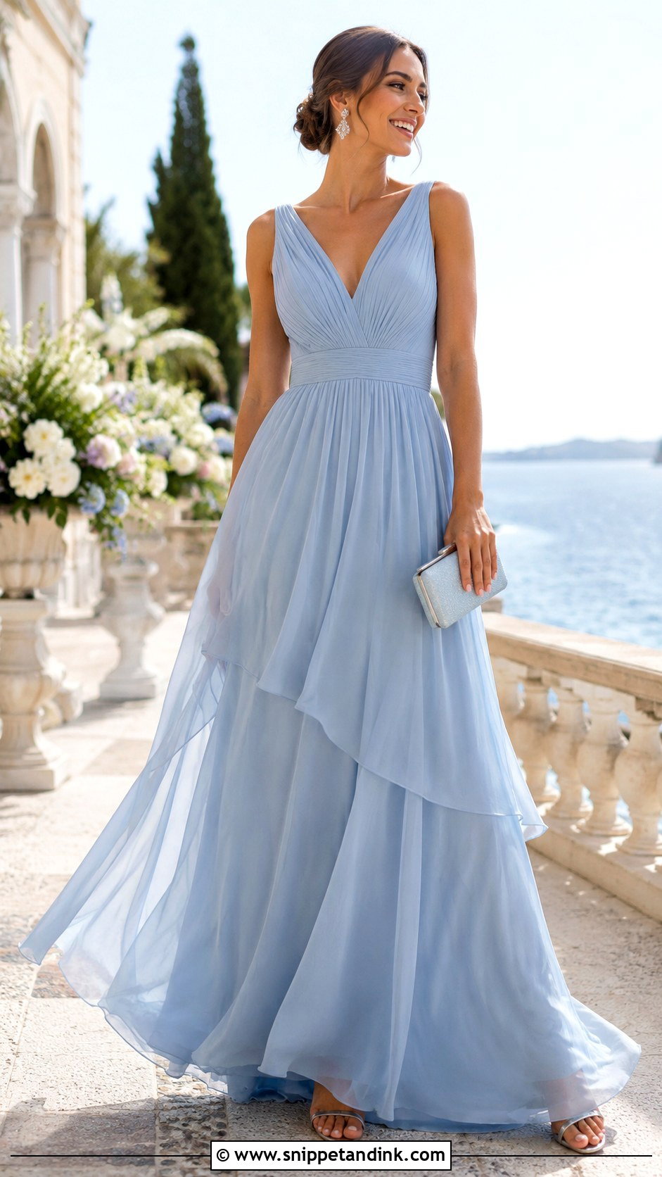 Powder Blue Chiffon Empress Gown - Snippet and Ink - 20 Empress Dress Gowns