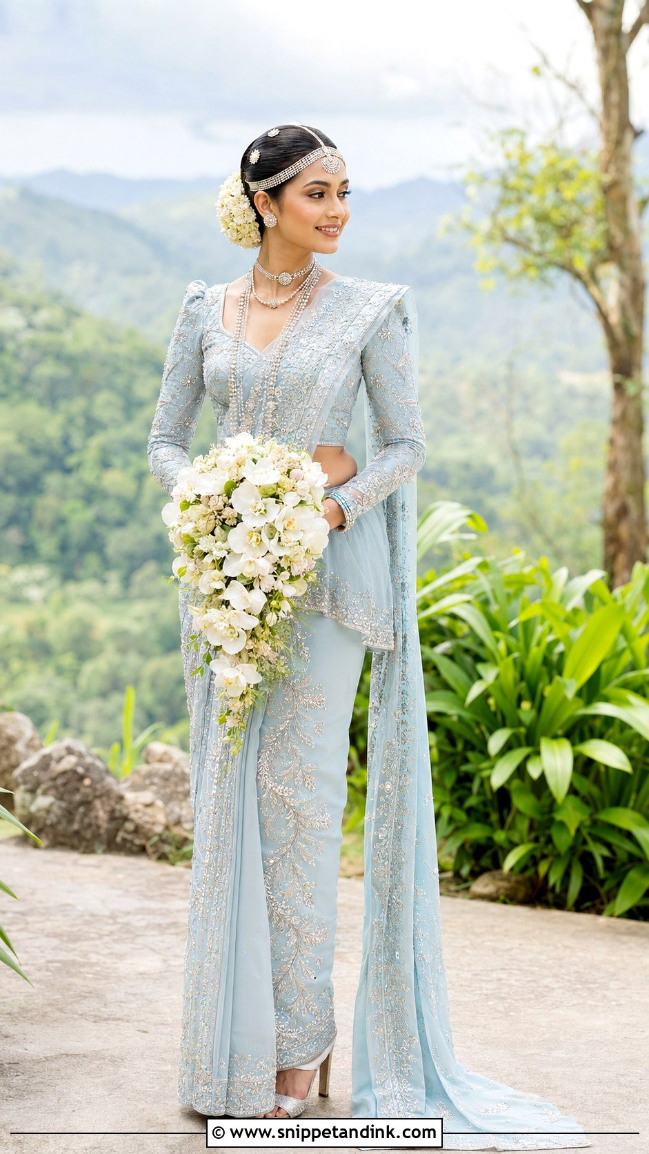 Powder Blue Kandyan Bride - Snippet and Ink - 20 Kandian Bride Sri Lanka Ideas