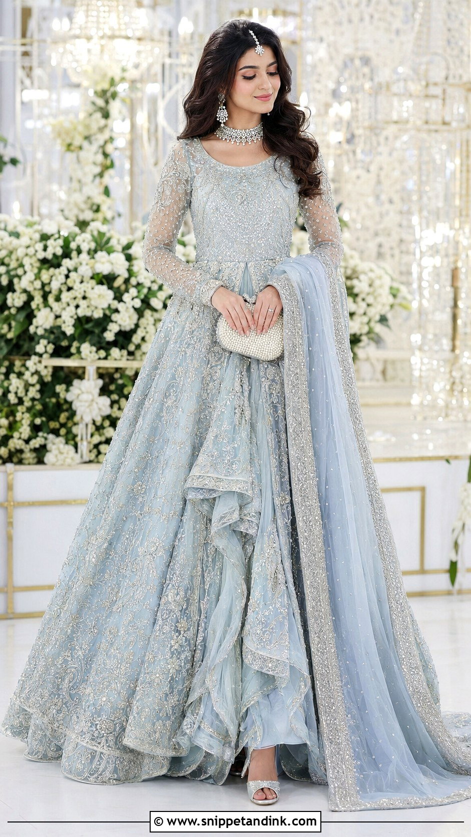 Powder Blue Kashees Bridal Gown - Snippet and Ink - 20 Kashees Bridal Dresses