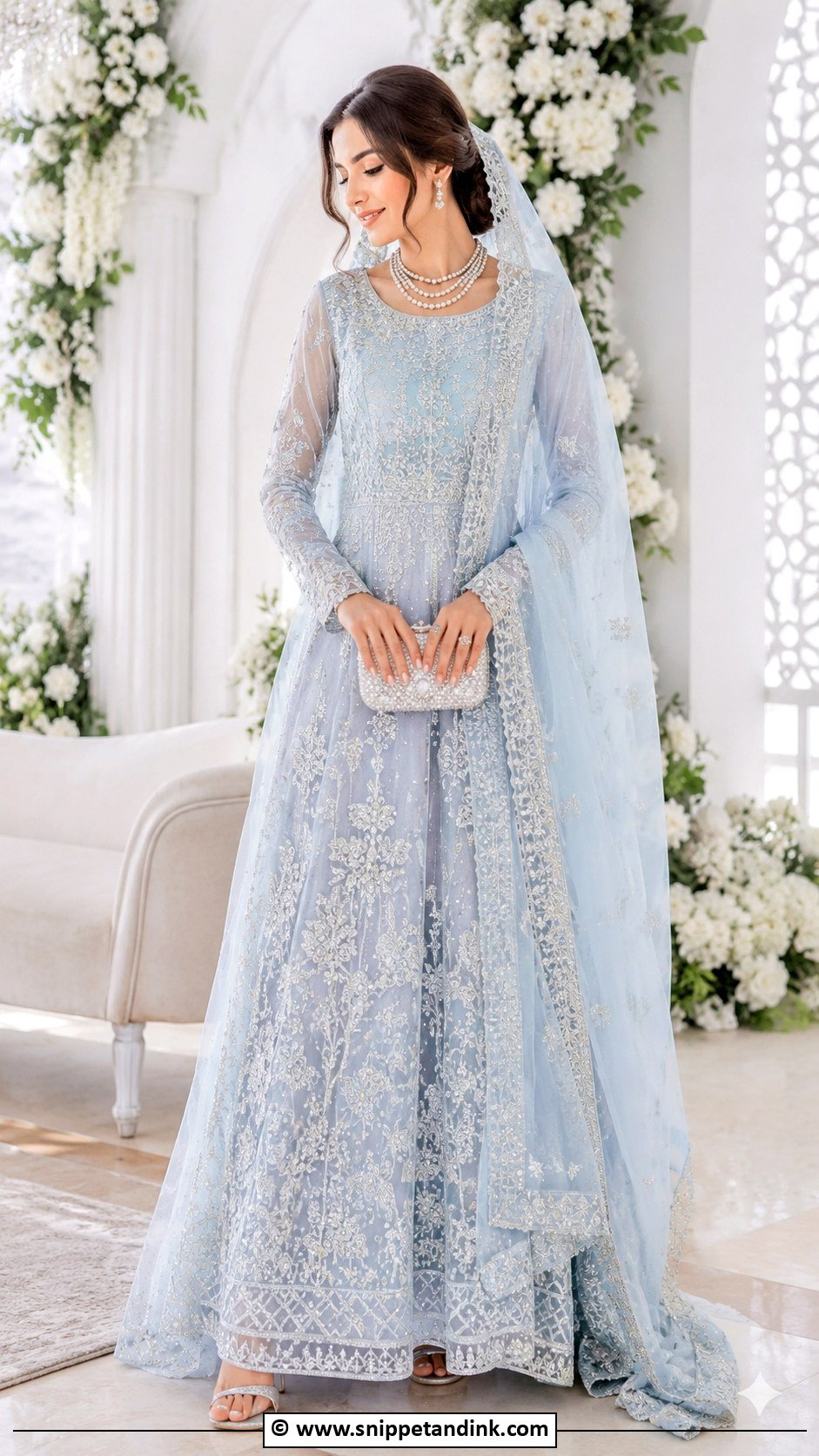 Powder Blue Nikah Gown - Snippet and Ink - 35 Nikah Dress Ideas