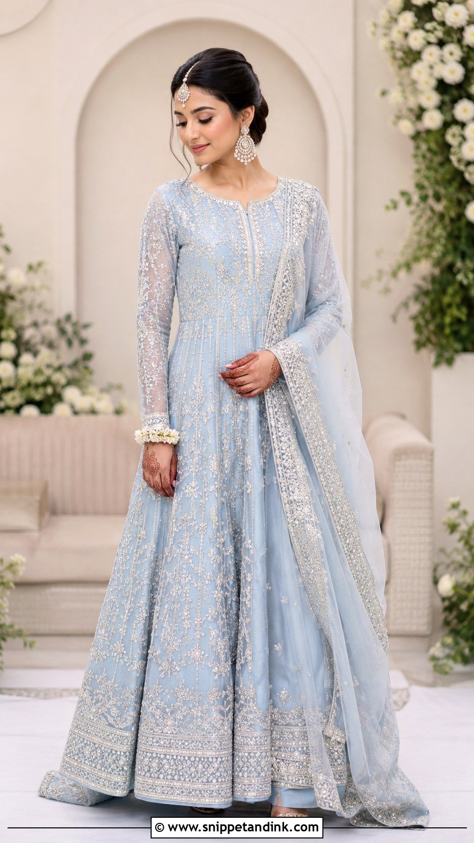 Powder Blue Nikkah Dress - Snippet and Ink - 30 Nikkah Dress for Bride Ideas