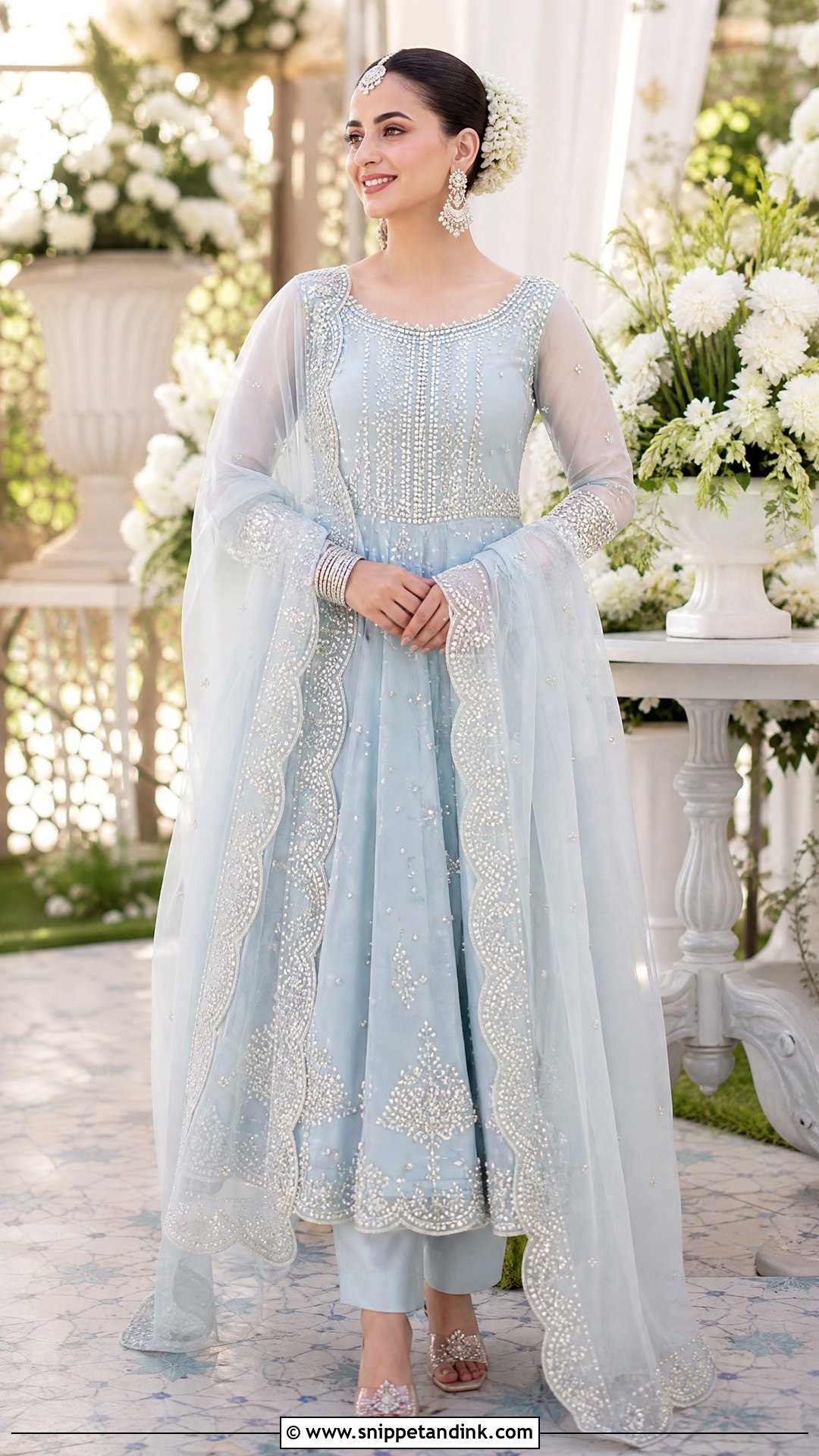 Powder Blue Organza Punjabi Bridal Suit - Snippet and Ink - 20 Punjabi Bridal Wedding Suit Ideas