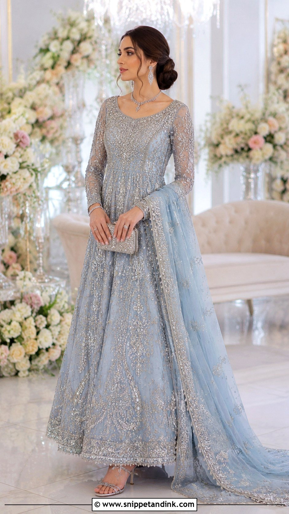 Powder Blue Pakistani Bridal Gown - Snippet and Ink - 20 Desi Wedding Dresses Pakistani Bridal