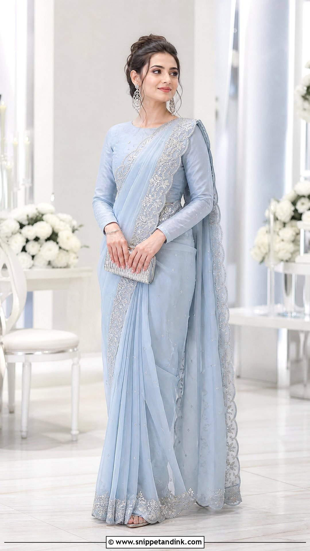 Powder Blue Pakistani Bridal Saree - Snippet and Ink - 20 Pakistani Bridal Wedding Dresses